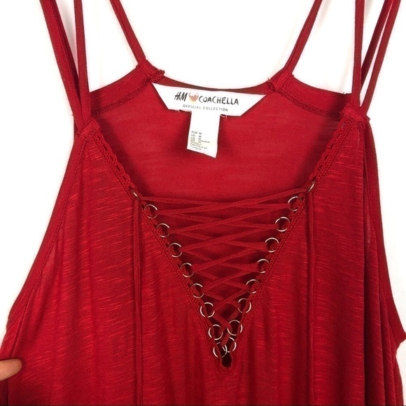 H&M Coachella line boho chic rust red tank - Picture 4 of 8